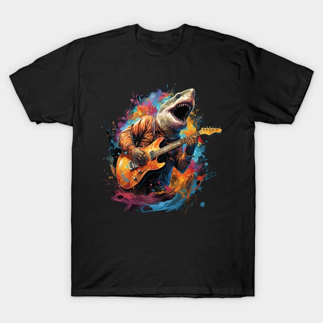 Shark Playing Guitar T-Shirt by JH Mart